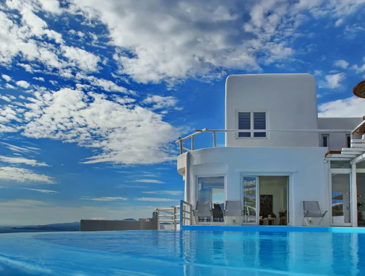 Location Villa Fanaria Mykonos – vue extérieure