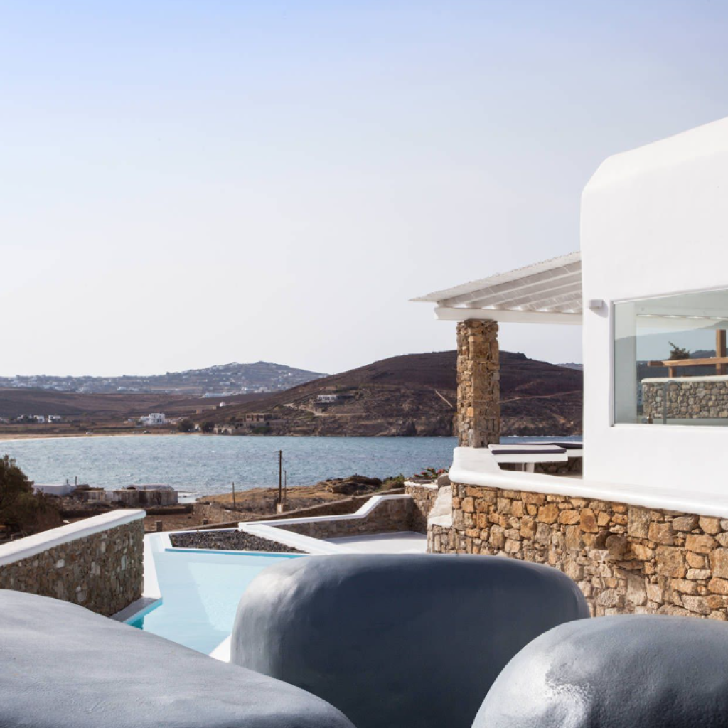 Villa Neptune | Villa à Mykonos 1 Location Villa Neptune Mykonos – vue extérieure de la propriété
