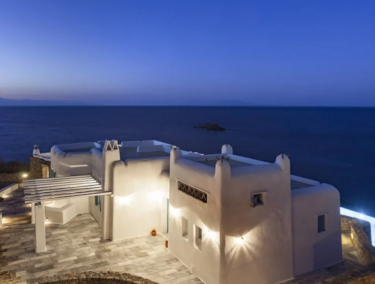 Location Villa Efkalia Mykonos – salon et espace de vie