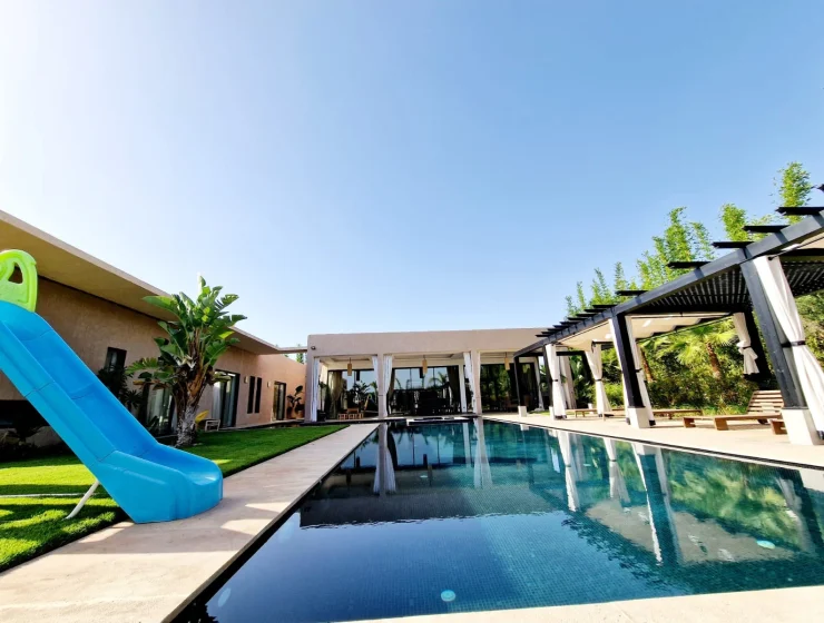 Location Villa Atlas Marrakech – piscine privée au sel naturel et terrain arboré