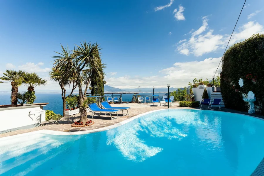 Location Villa Angel Sorrente – salon et espace de vie